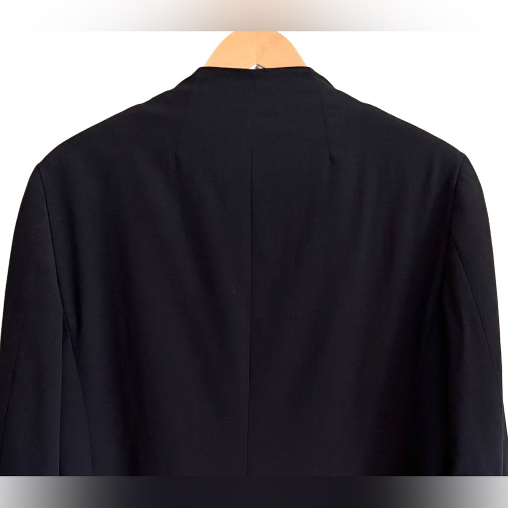 MaxMara Black Minimal Collarless Wool Blazer - Picture 7 of 14